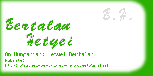 bertalan hetyei business card